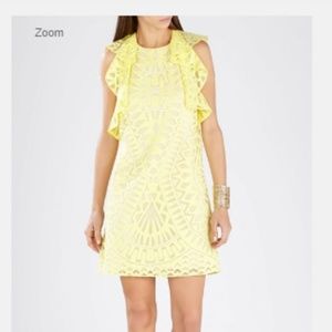 BCBG Yellow Dress - Jenni Sleeveless Ruffle Mini